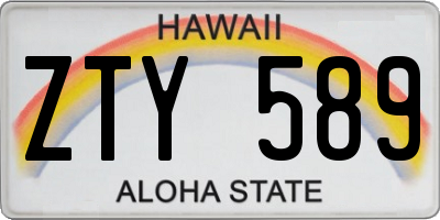 HI license plate ZTY589