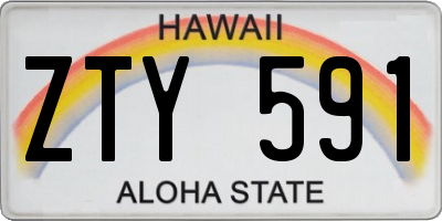 HI license plate ZTY591
