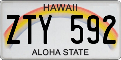 HI license plate ZTY592