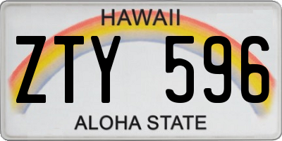 HI license plate ZTY596