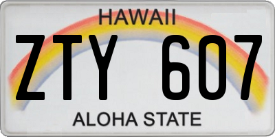 HI license plate ZTY607