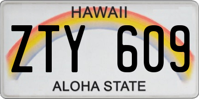 HI license plate ZTY609