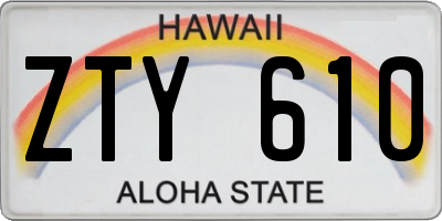 HI license plate ZTY610