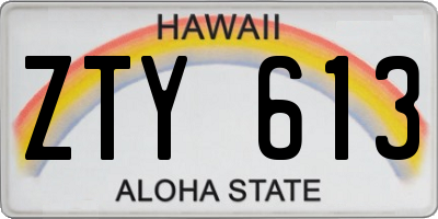 HI license plate ZTY613