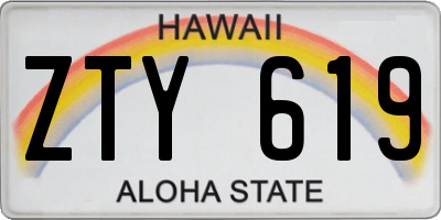 HI license plate ZTY619