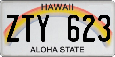 HI license plate ZTY623