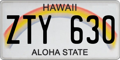 HI license plate ZTY630