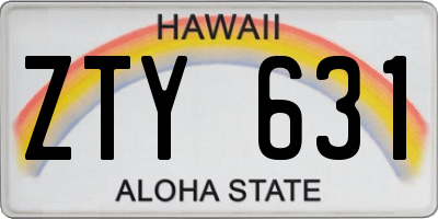 HI license plate ZTY631