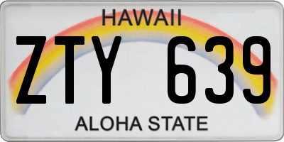 HI license plate ZTY639