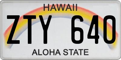 HI license plate ZTY640