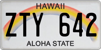 HI license plate ZTY642