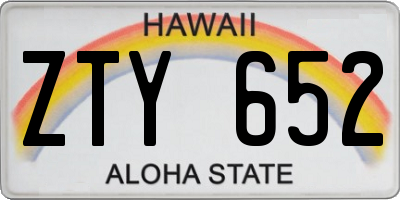 HI license plate ZTY652