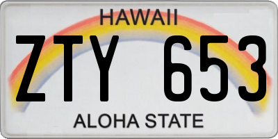 HI license plate ZTY653