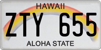 HI license plate ZTY655