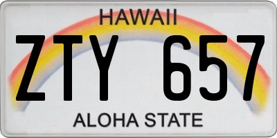 HI license plate ZTY657