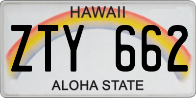 HI license plate ZTY662