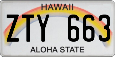 HI license plate ZTY663