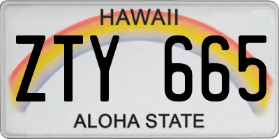 HI license plate ZTY665
