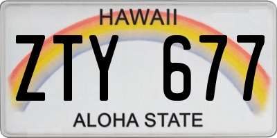HI license plate ZTY677
