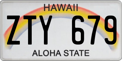 HI license plate ZTY679