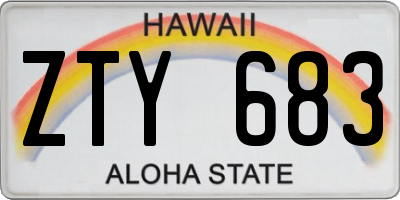 HI license plate ZTY683