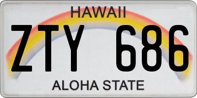 HI license plate ZTY686