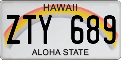 HI license plate ZTY689