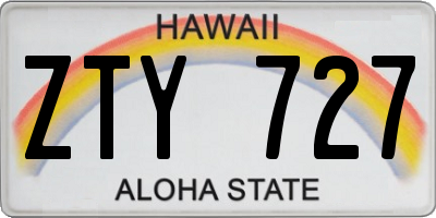 HI license plate ZTY727