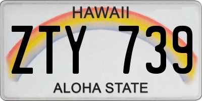 HI license plate ZTY739