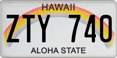 HI license plate ZTY740