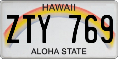 HI license plate ZTY769