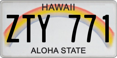 HI license plate ZTY771