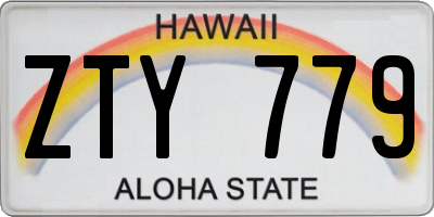 HI license plate ZTY779