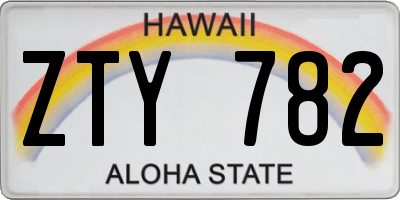 HI license plate ZTY782