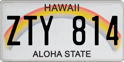 HI license plate ZTY814