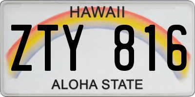 HI license plate ZTY816