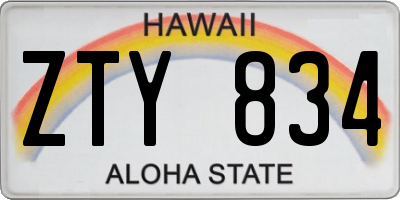 HI license plate ZTY834