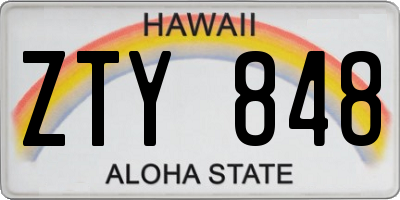 HI license plate ZTY848