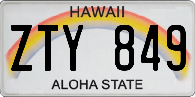 HI license plate ZTY849
