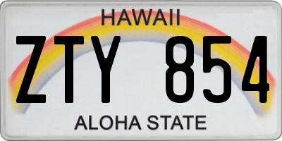 HI license plate ZTY854