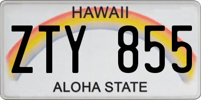 HI license plate ZTY855