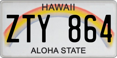 HI license plate ZTY864