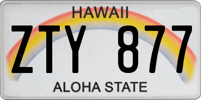 HI license plate ZTY877