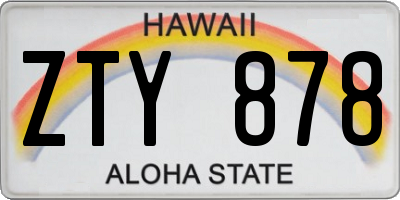 HI license plate ZTY878
