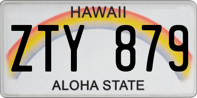 HI license plate ZTY879