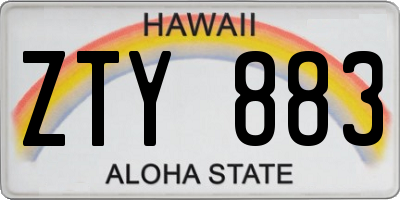 HI license plate ZTY883