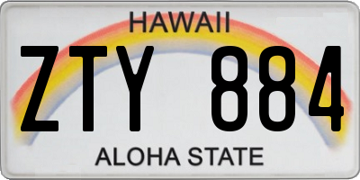 HI license plate ZTY884