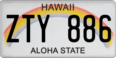 HI license plate ZTY886