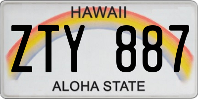 HI license plate ZTY887