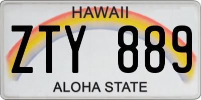 HI license plate ZTY889